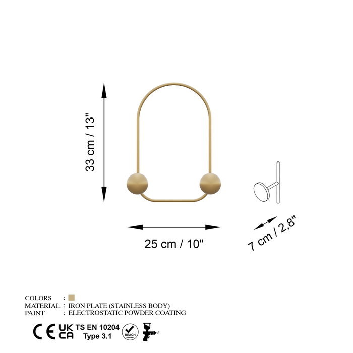 Wallity Frog-A Gancho de pared metálico Dorado Wallity Frog-A Gancho de pared metálico Dorado